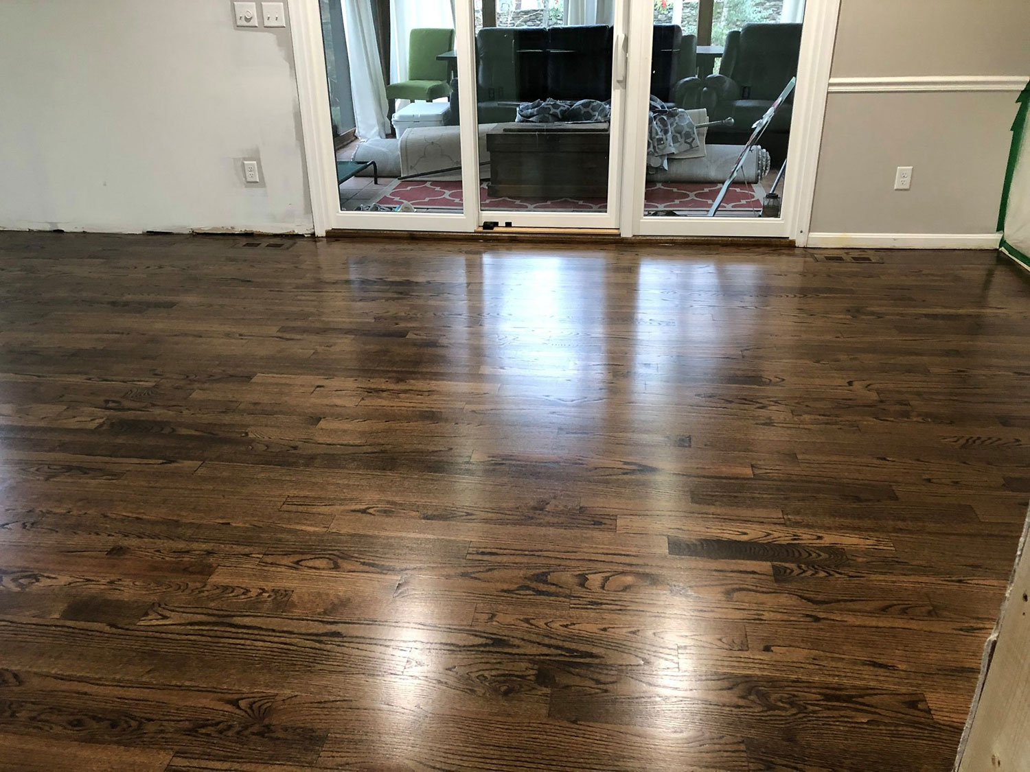 Custom Installed Red Oak Dark Walnut Stain