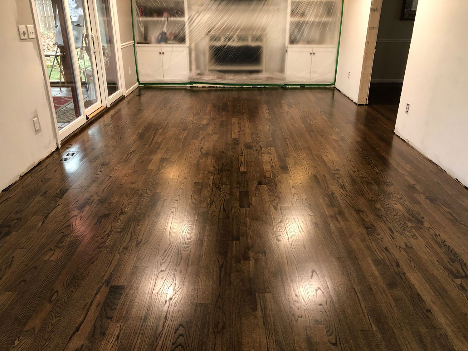 Custom Installed Red Oak Dark Walnut Stain