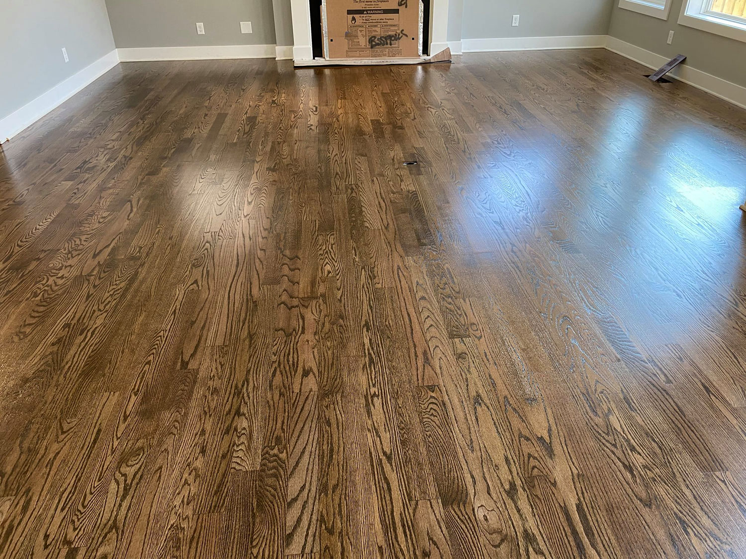 Custom Installed Red Oak Provincial and Espresso Stain