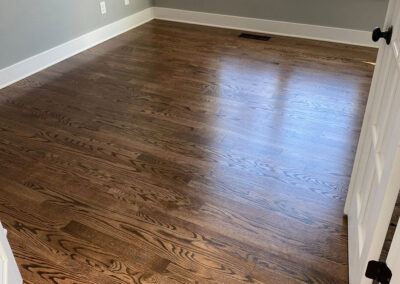 custom-installed red oak provincial and espresso stain