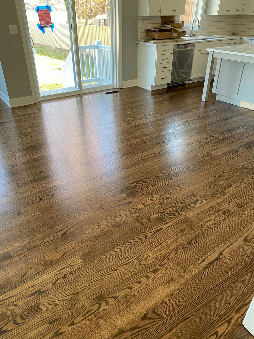 Custom Installed Red Oak Provincial and Espresso Stain