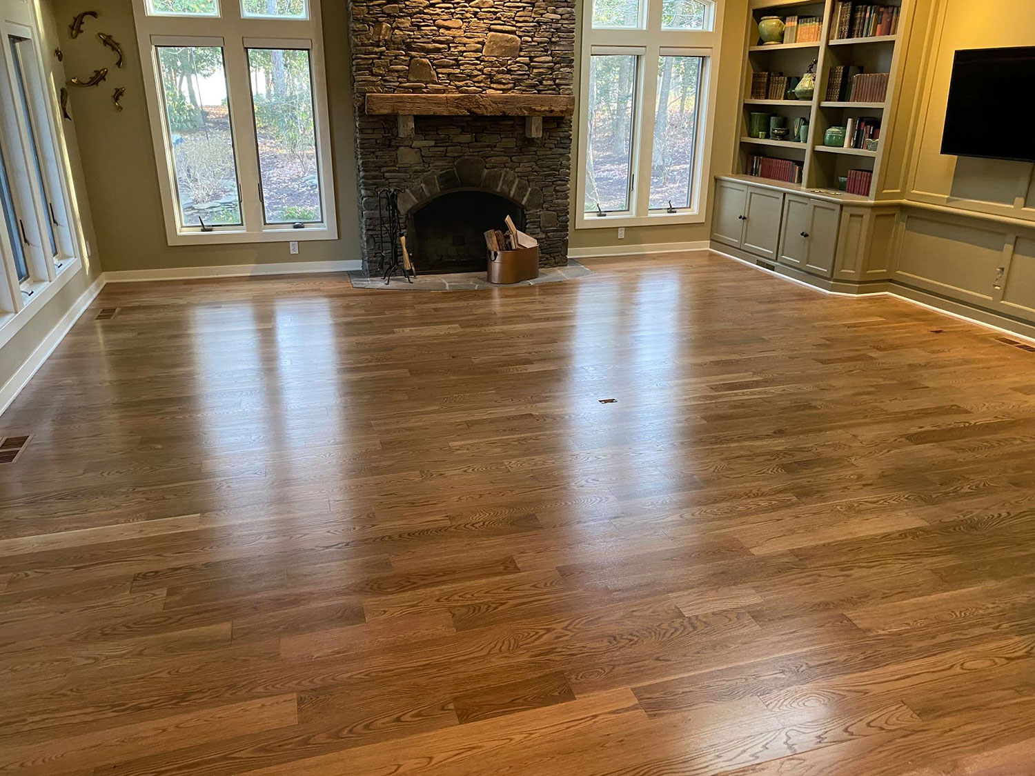 custom installed sanded and finished white oak