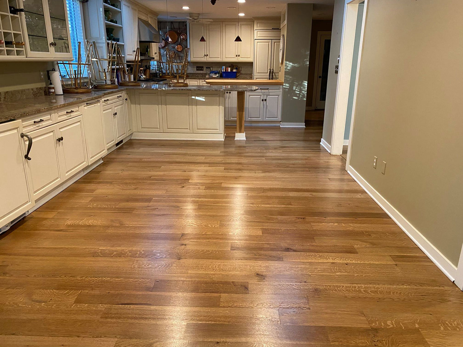 custom installed sanded and finished white oak