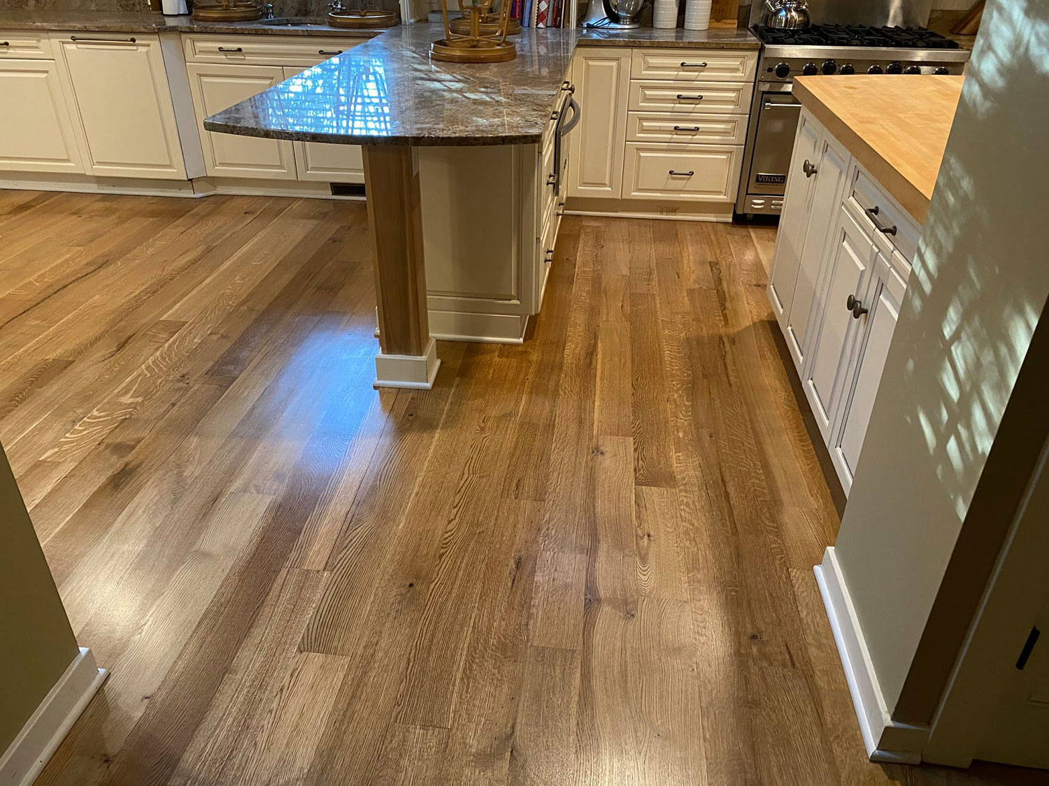 custom installed sanded and finished white oak