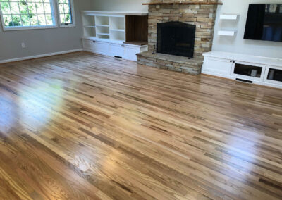 custom sanded and finished red oak hardwood flooring