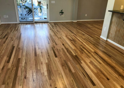 custom sanded and finished red oak hardwood flooring