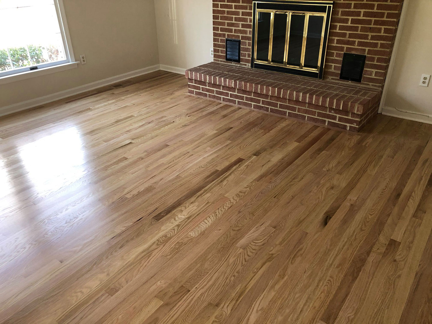 Custom Sanded and Finished Red Oak Hardwood Floor