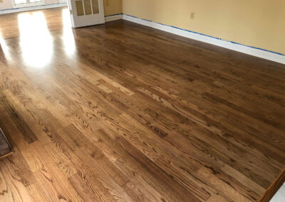 Custom Sanded and Finished Red Oak Hardwood Floor Early American Stain