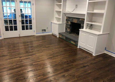 Red Oak Hardwood Floor Stained with Provincial and Espresso Stain