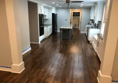 Red Oak Hardwood Floor Stained with Provincial and Espresso Stain