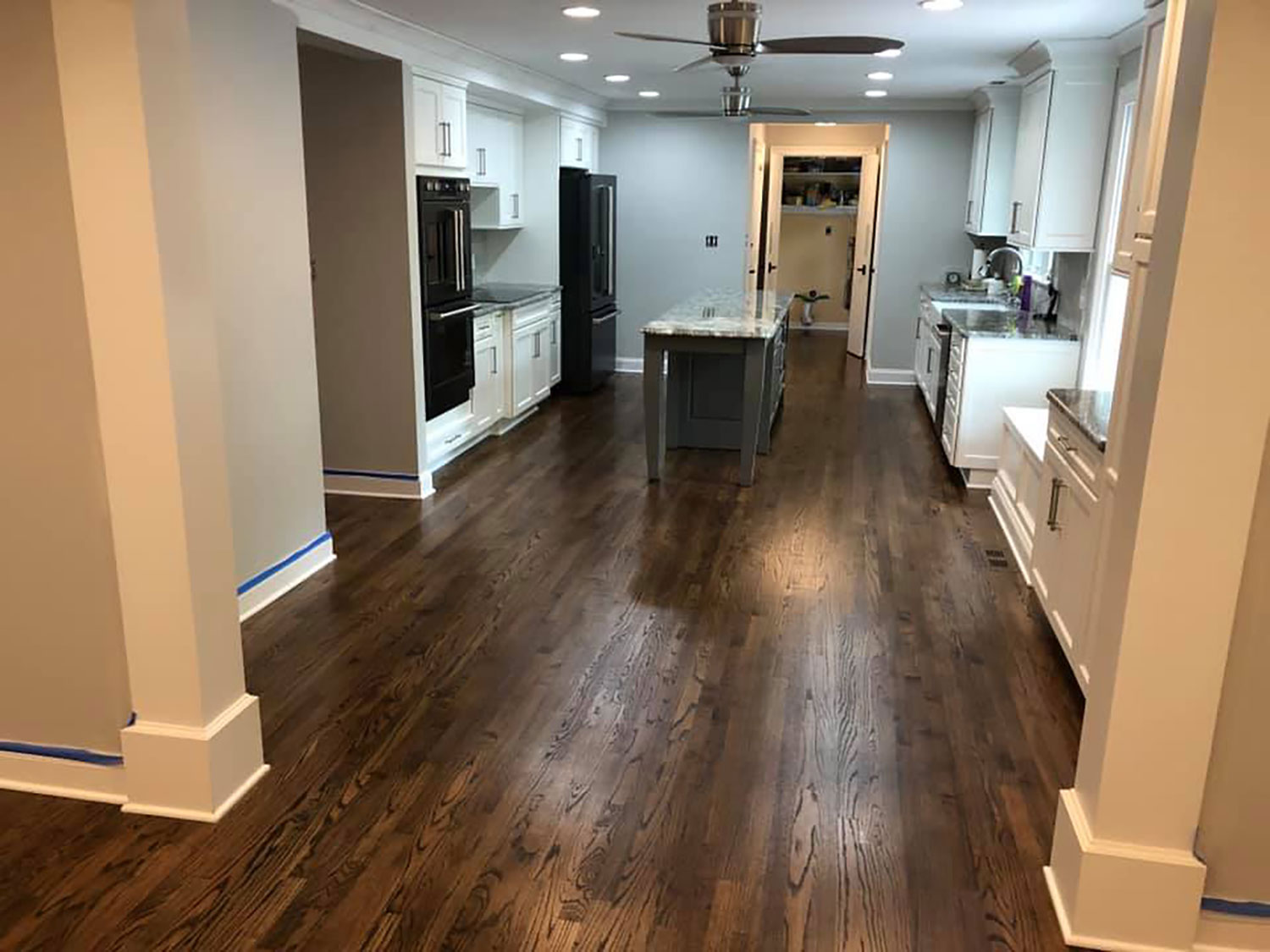 Red Oak Hardwood Floor Stained with Provincial and Espresso Stain