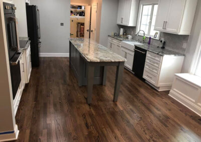 Red Oak Hardwood Floor Stained with Provincial and Espresso Stain