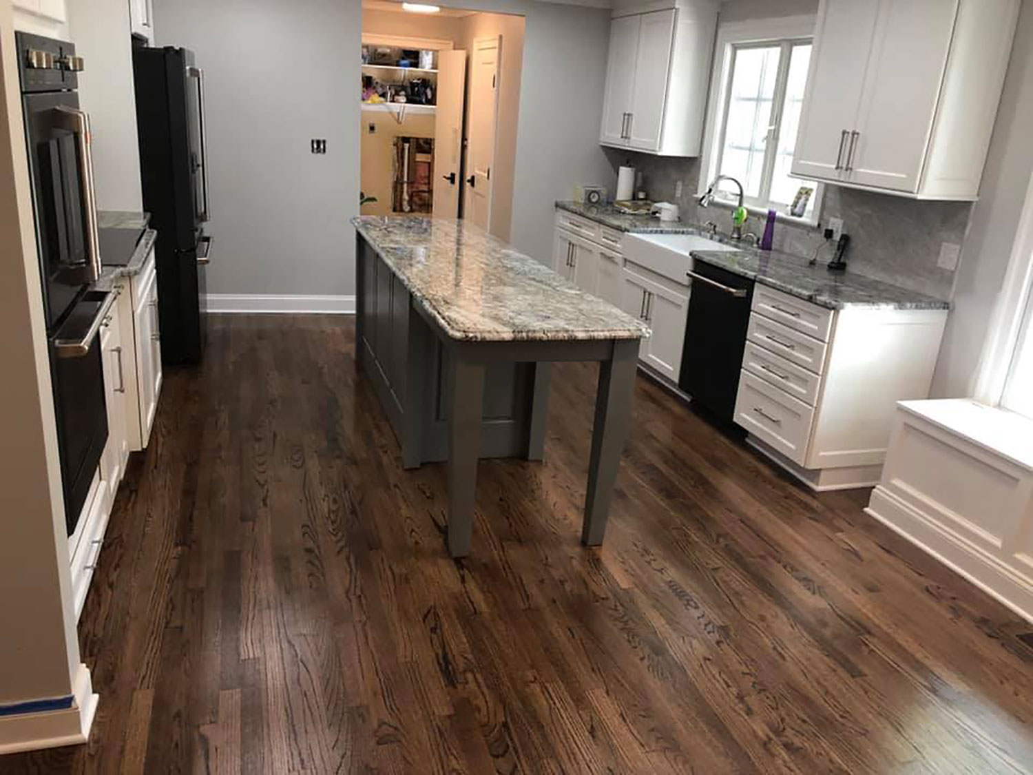 Red Oak Hardwood Floor Stained with Provincial and Espresso Stain