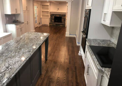 Red Oak Hardwood Floor Stained with Provincial and Espresso Stain