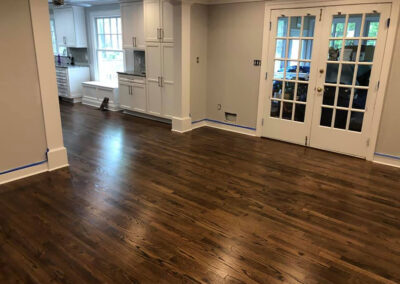 Red Oak Hardwood Floor Stained with Provincial and Espresso Stain