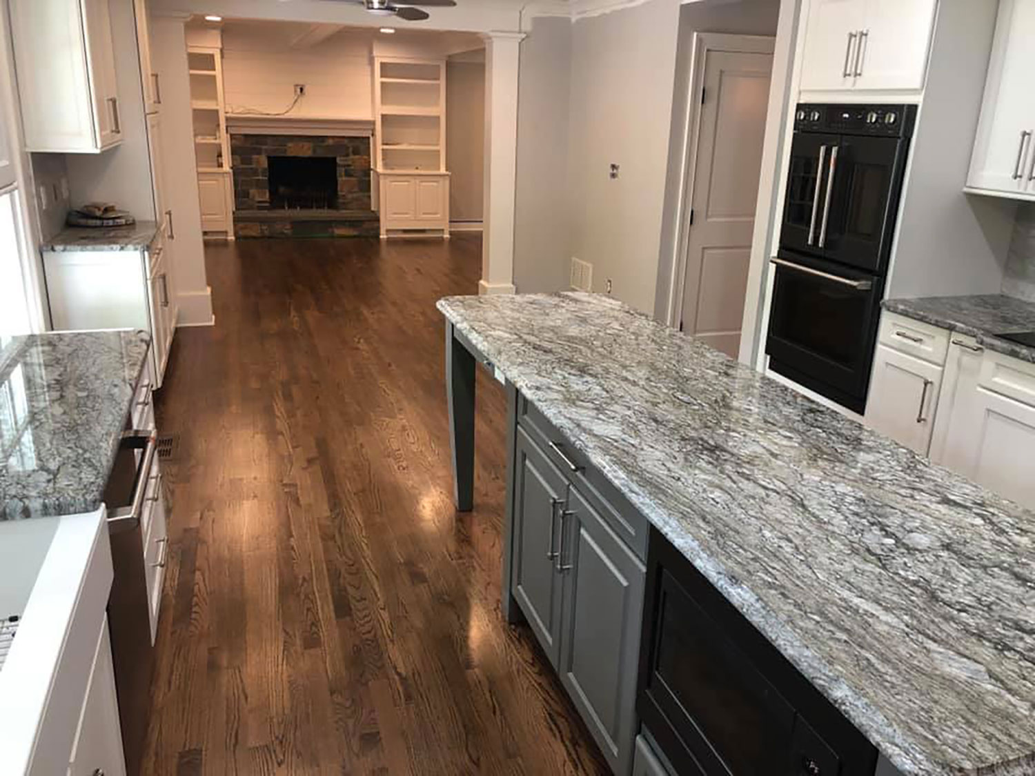 Red Oak Hardwood Floor Stained with Provincial and Espresso Stain