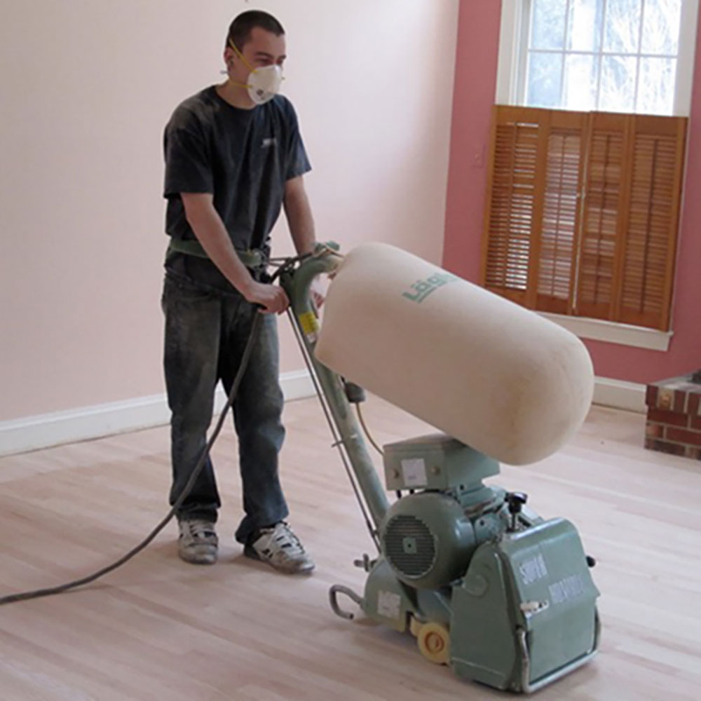 sanding hardwood floor